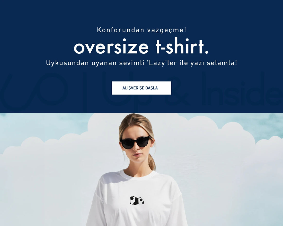 UpandInside panda baskılı oversize t-shirt 